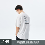 CHINISM CH刺绣印花短袖T恤男美式潮牌夏季宽松撞色圆领纯棉半袖
