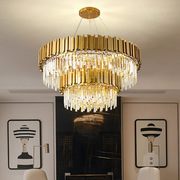 轻奢欧式餐厅吊灯跨境现代简约客厅灯高档别墅水晶灯卧室灯具