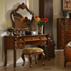 美式实木梳妆台复古化妆桌卧室书桌，收纳柜一体欧式小户型雕花家具
