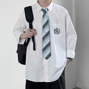 dk衬衫男长袖制服全套学生领带，衬衫男生纯白学院，风日系原创jk套装