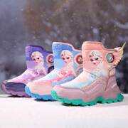 女童雪地靴加绒加厚防滑防水2023冬季女孩靴子中小童儿童棉鞋