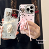 原创可爱小清新iphone15ProMax手机壳12镜面女款13卡通小熊苹果14Pro保护套粉色