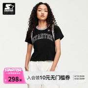 STARTER 背心T恤2024夏季美式女子球衣拼接短袖女球衣