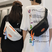 胸包2024潮女学生，斜挎包男士运动单肩包骑行背包腰包饺子包包