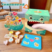 木制恐龙平衡触感大块积木盲盒儿童形状认知精细动作训练益智玩具