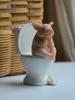 创意马桶可爱小猪摆件仿真动物模型精致礼物生日桌面车载装饰