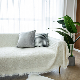 北欧沙发巾全罩沙发盖小红书罩布可机洗纯白色灰色，现代简约沙发布