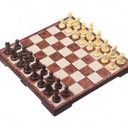 ub友邦大号仿木制国际象棋，套装西洋跳棋，64格磁性塑料棋子折叠棋盘