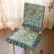 花边椅垫坐垫餐椅套凳子罩美式欧现代布艺，可拆洗防滑四季可用定制