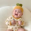 韩风婴童婴幼儿ins春装宝宝，柠檬家居服两件套爬爬服薄款三角哈衣