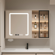 实木智能浴室镜柜卫生间浴室镜，挂式收纳储物柜洗手间镜子