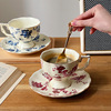 穆尼英式轻奢陶瓷咖啡，杯碟套装金边玫瑰咖啡杯，欧式奢华下午茶杯