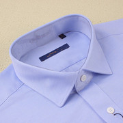 罗家商场同款春秋长袖衬衫，男式全棉高弹商务正装，衬衣蓝色打底衬衫