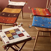 北欧装饰波斯风格gabbeh羊毛手工，印度小毯可爱沙发，桌面色彩装饰垫