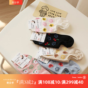 米吉诺拉外贸韩国货卡通ins潮船袜少女学院风运动纯棉吸汗短袜子