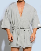d.m男士浴袍短款100%棉，性感纯色简约睡袍，吸水休闲居家日系百搭潮