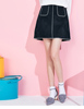 韩版复古纯色半身裙9.9h75788秋高腰隐形侧拉链，麂皮a字中短裙