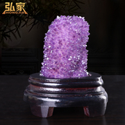 天然紫晶玛瑙聚宝盆摆件水晶原石家居工艺品客厅玄关办公室装饰品