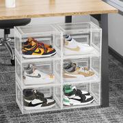 办公室桌下鞋盒收纳盒硬工位放鞋子神器宿舍小型鞋架短靴透明鞋柜