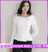 知性气质衬衫女式arima韩国2023秋季修身小燕尾上衣