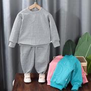 秋季套装男童女宝宝卫衣，两件套儿童休闲衣服，中小童童装潮