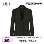 LINE女装韩国商场同款竖条纹修身一粒扣夹克西装NGJKLA8300