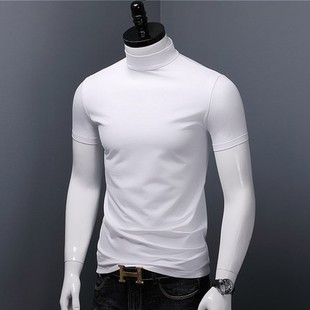 搭配衬衫T恤男士短袖半袖里面穿打底纯白丅桖纯棉风衣皮衣内衬X。