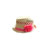 春夏女儿童宝宝小孩公主粉色花朵草帽爵士帽遮太阳沙滩帽H家帽子