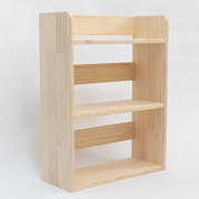 简易木制桌上书架桌面置物架三层纯实木多层办公室小型收纳架松木