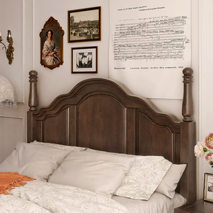 简美风乡村美式实木床现代简约复古法式床，双人床轻奢婚床卧室家具