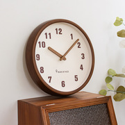 复古实木挂钟家用客厅卧室挂墙时钟创意极简钟表静音数字挂表