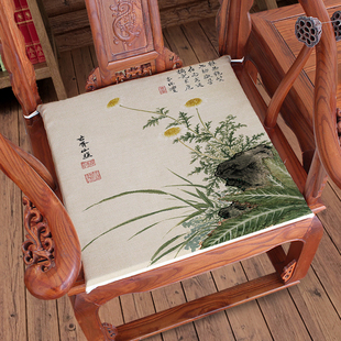 中国风古典新中式坐垫复古红木沙发椅垫怀旧餐椅垫圈椅高密海绵垫