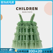 女童吊带裙夏款2023超仙果绿色宝宝，洋气背心裙小女孩tutu裙子