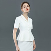 诗璐雅小香风名媛职业套装女洋气，夏季高端ol气，质薄款白色西装套裙