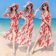 沙滩裙女海边度假波西米亚长裙泰国雪纺连衣裙仙女裙chic超仙显瘦