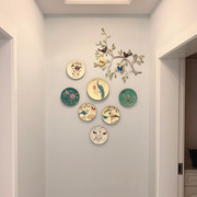 美式复古陶瓷盘子欧式花鸟创意墙面装饰挂盘沙发电视背景墙壁饰