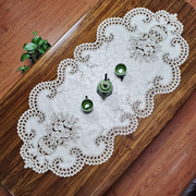 国潮中式欧式实木餐桌，布艺绣花桌布茶几巾桌旗桌垫镂空盖巾餐垫