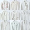vintage古着日系雪纺衬衣，孤品宽松法式大翻领刺绣蕾丝白衬衫10