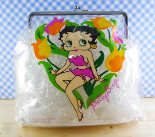 bettyboop_贝蒂~后背包，-透明白色pvc