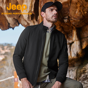 jeep吉普户外防水保暖夹克，男透气吸湿耐磨运动服，立领加绒软壳外套