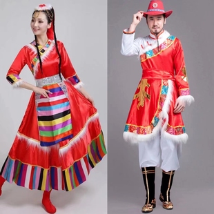 出租藏族舞蹈演出服装男女成人少数民族衣服装西藏舞台表演服