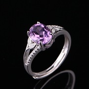 紫水晶戒指纯银首饰925银戒指时尚饰品(LF)BS134