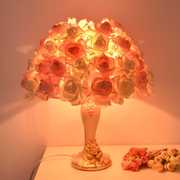 高档水晶台灯创意婚庆婚房装饰卧室床头灯台灯T欧式温馨玫瑰