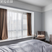 现代轻奢风冰咖啡色浅棕色窗帘全遮光天鹅绒布客厅卧室2021年