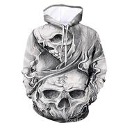 3D Skeleton long sleeve plus size hoodie3D骷髅长袖大码连帽衫