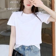 夏季纯棉t恤女黑色，宽松上衣女韩版短袖打底衫2024年白色体恤