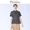 phidias2023夏季田园风，短袖碎花衬衫，薄款女收腰显瘦纯棉上衣
