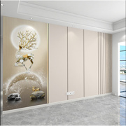 北欧3d立体格栅墙纸客厅沙发，背景墙布奶油，风壁纸卧室床头纯色壁画