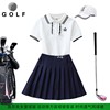 韩版儿童高尔夫衣服女童套装速干短袖t恤防走光短裙两件套网球服