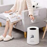 麋鹿印花款欧式北欧创意，卫生间办公室卧室客厅，家用无盖纸篓垃圾桶